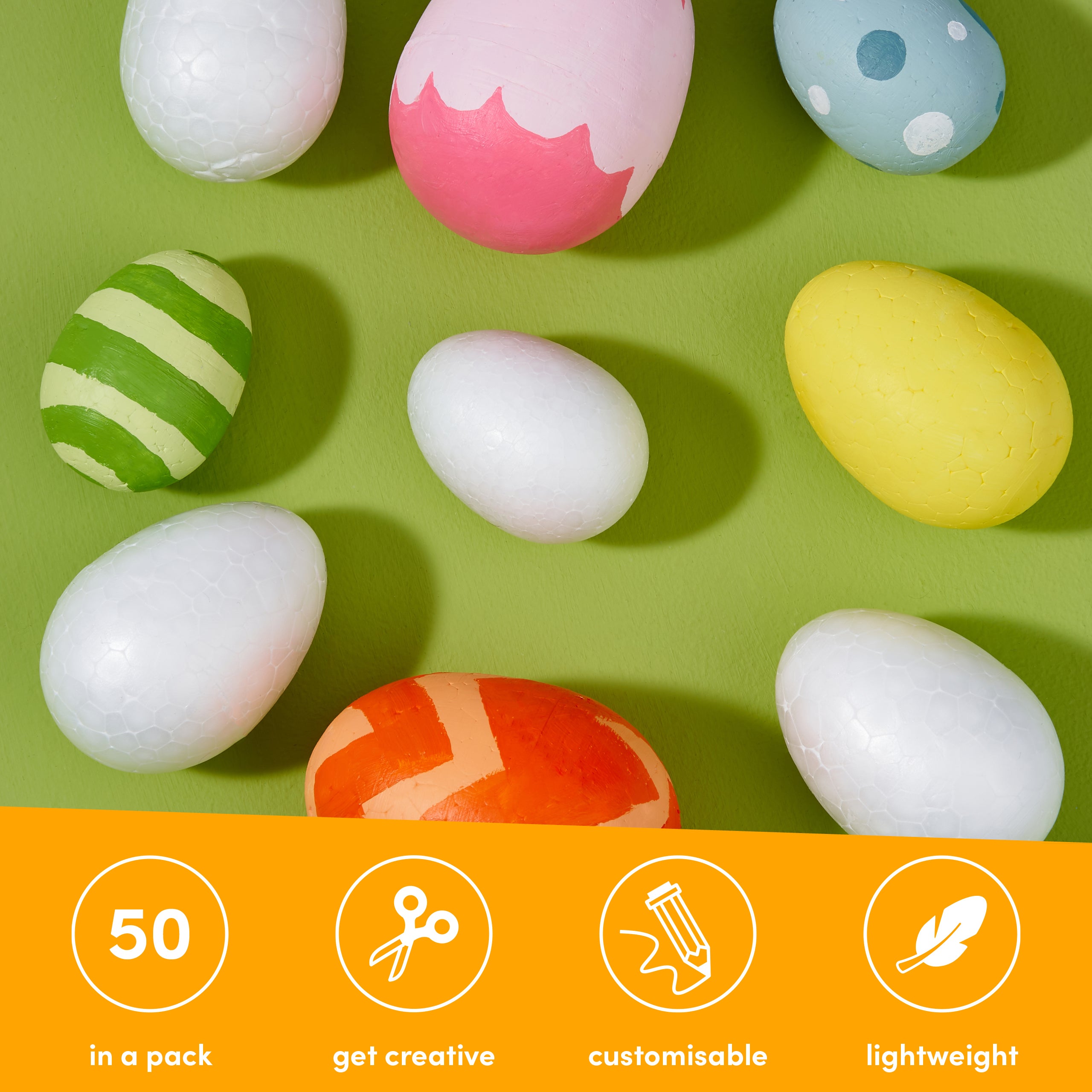 50 Polystyrene Easter Eggs