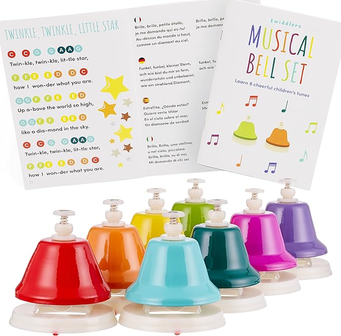 Color Music Bells Rainbow Musical Bell Set - Learn Music with Fun & Colours