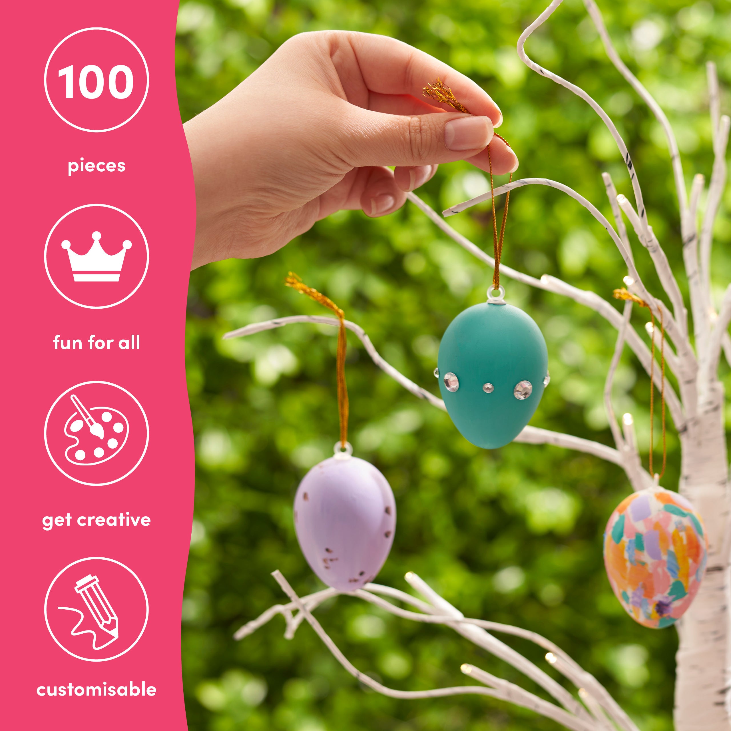 100 Paint Your Own Plastic Easter Eggs