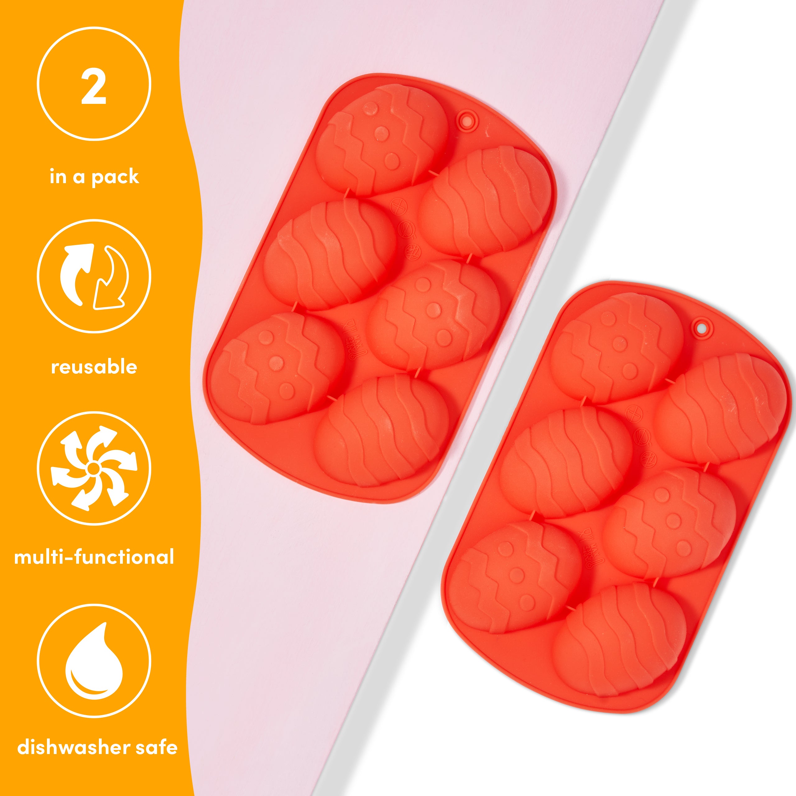 Silicone Easter Egg Mould Trays (Red)