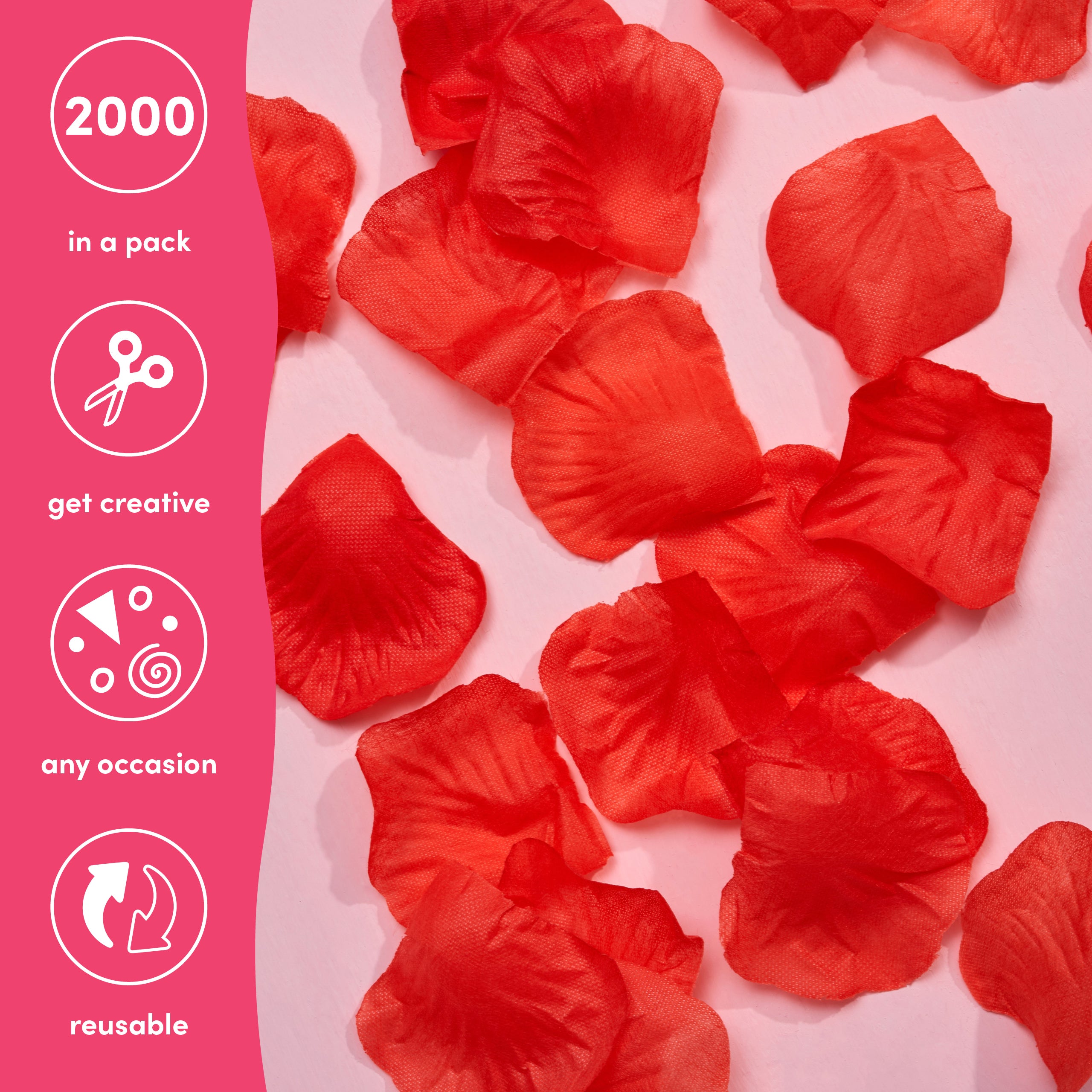 2000 Silk Red Rose Petals