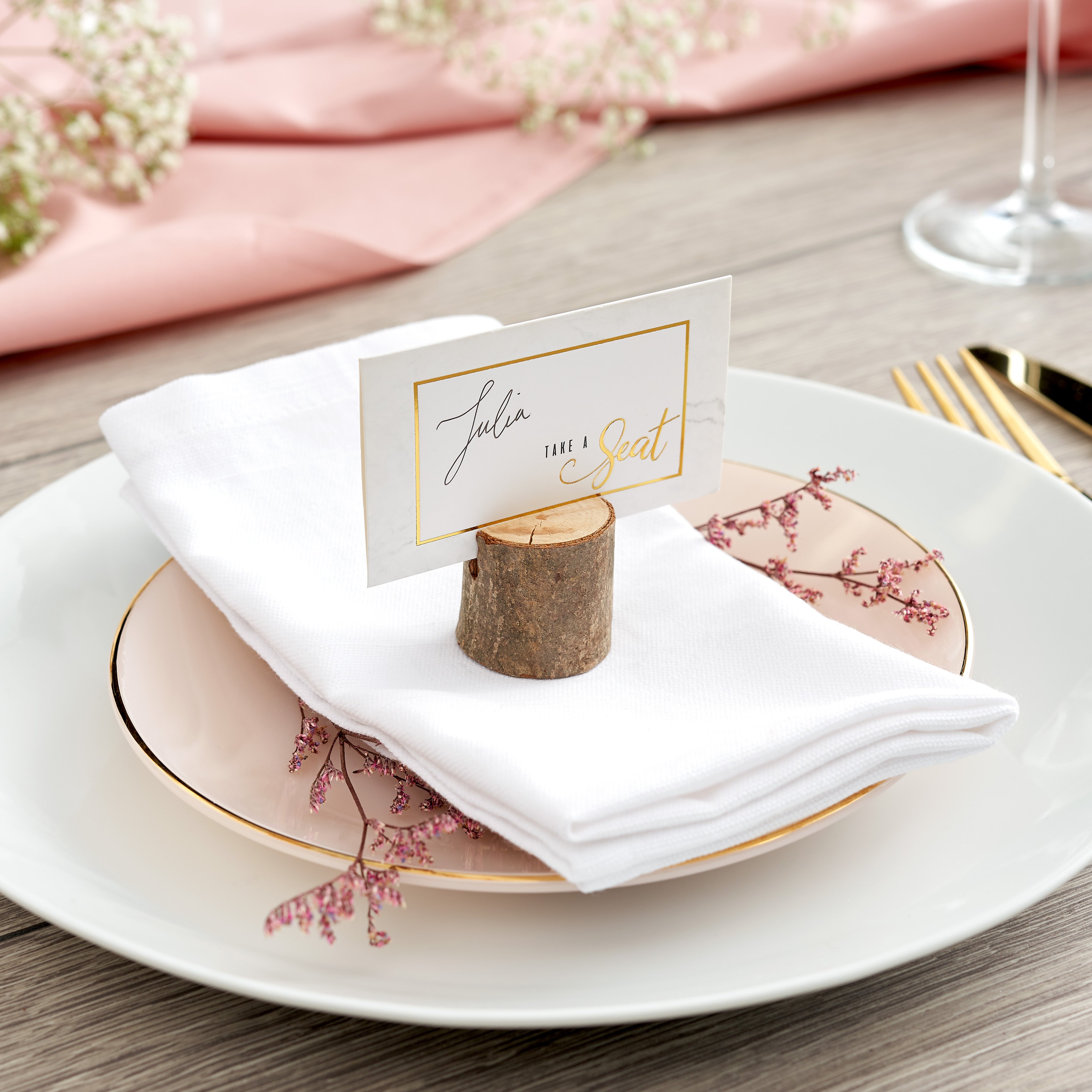 Rustic Pine Wood Table Place Holders