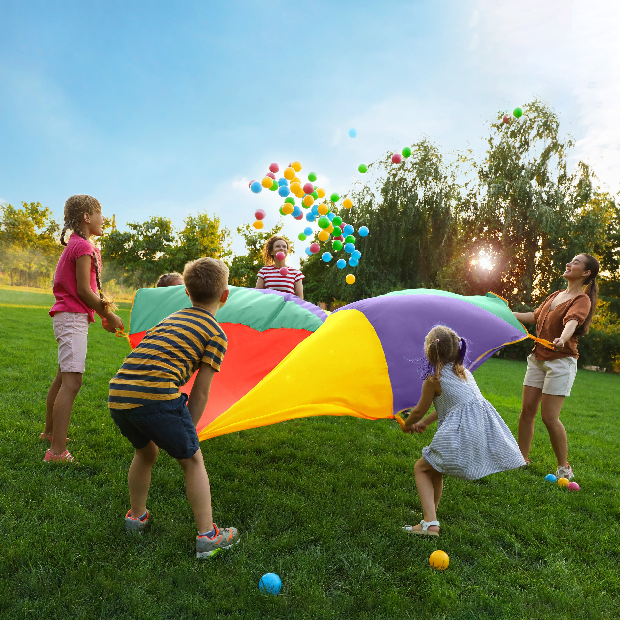 Colourful Play Parachute 6ft