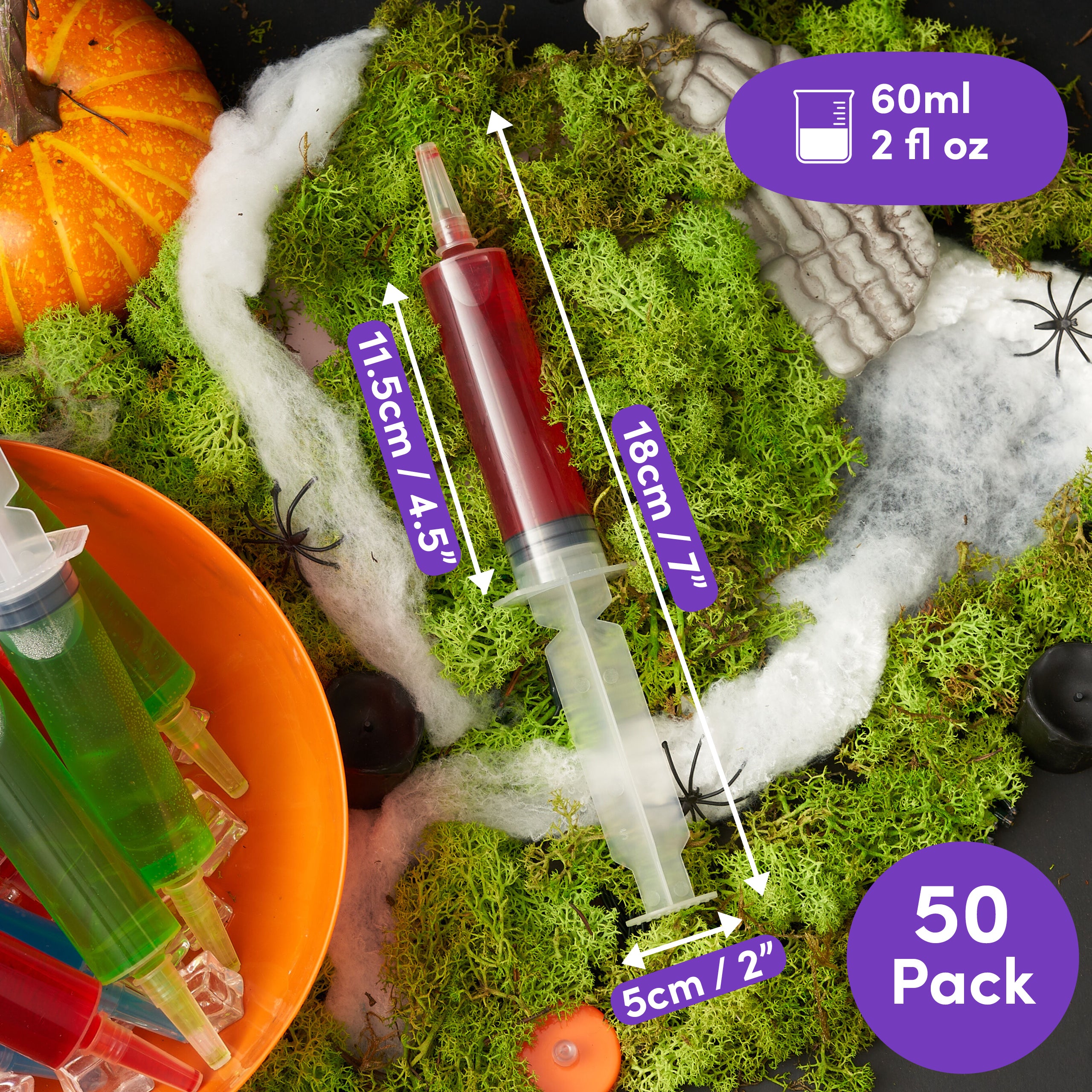 50 Reusable Double Jelly Shot Syringes
