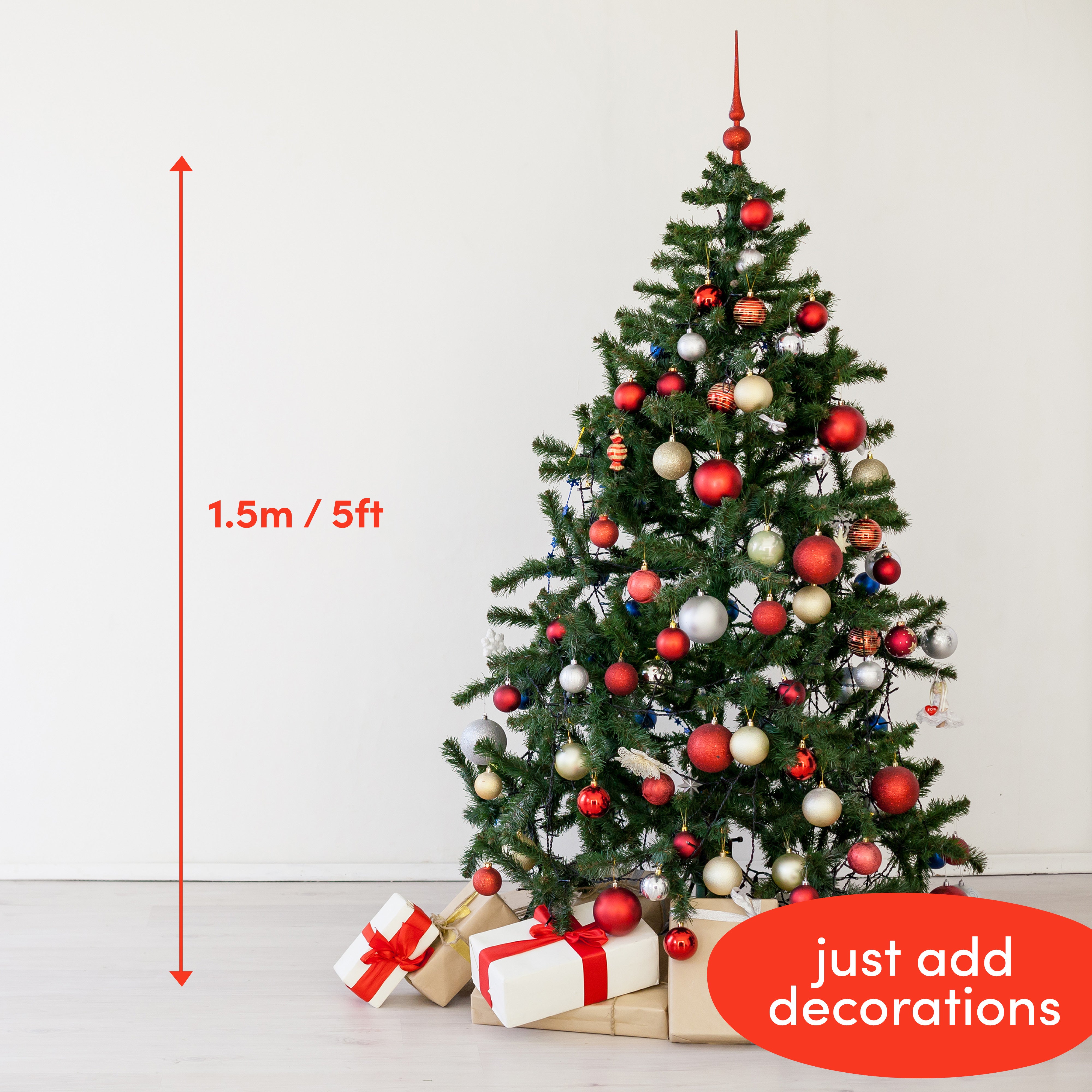 5FT Premium Artificial Christmas Tree with Metal Stand