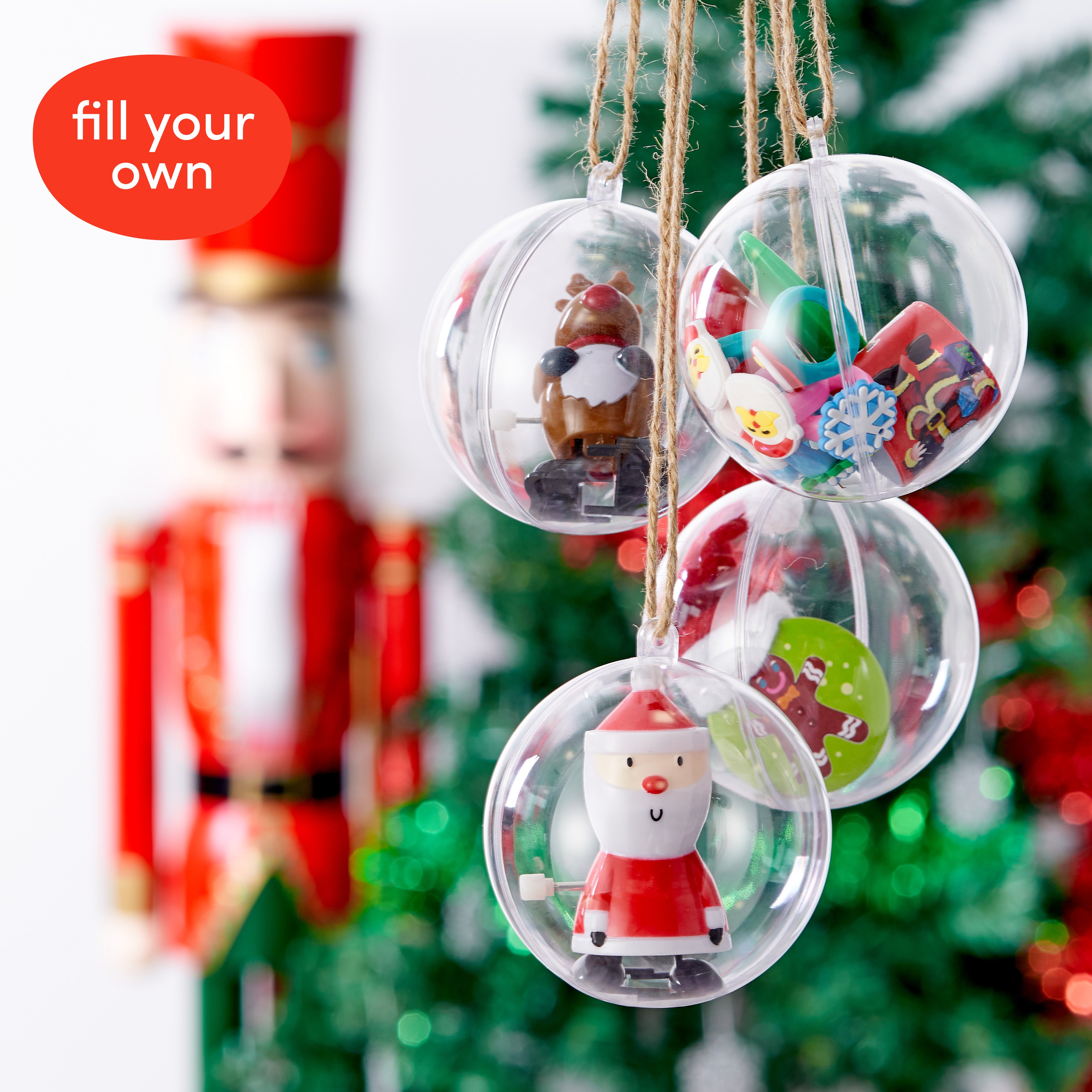 Fillable Bauble Clear Fillable Christmas Baubles (Small)