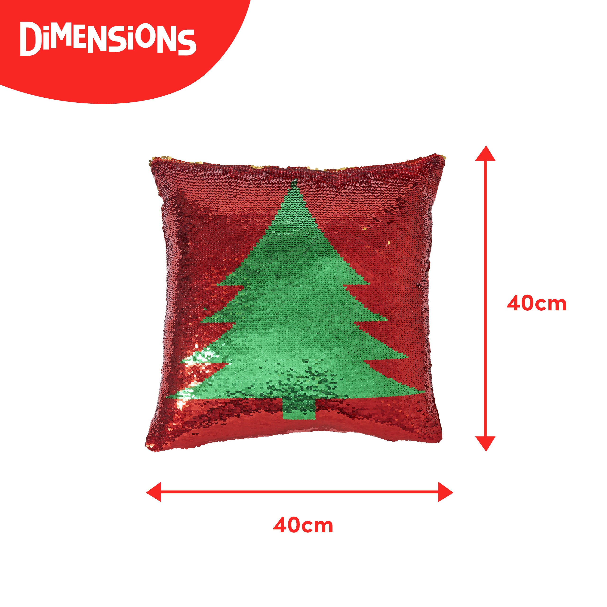 Christmas Tree Reversible Sequin Cushion Cover