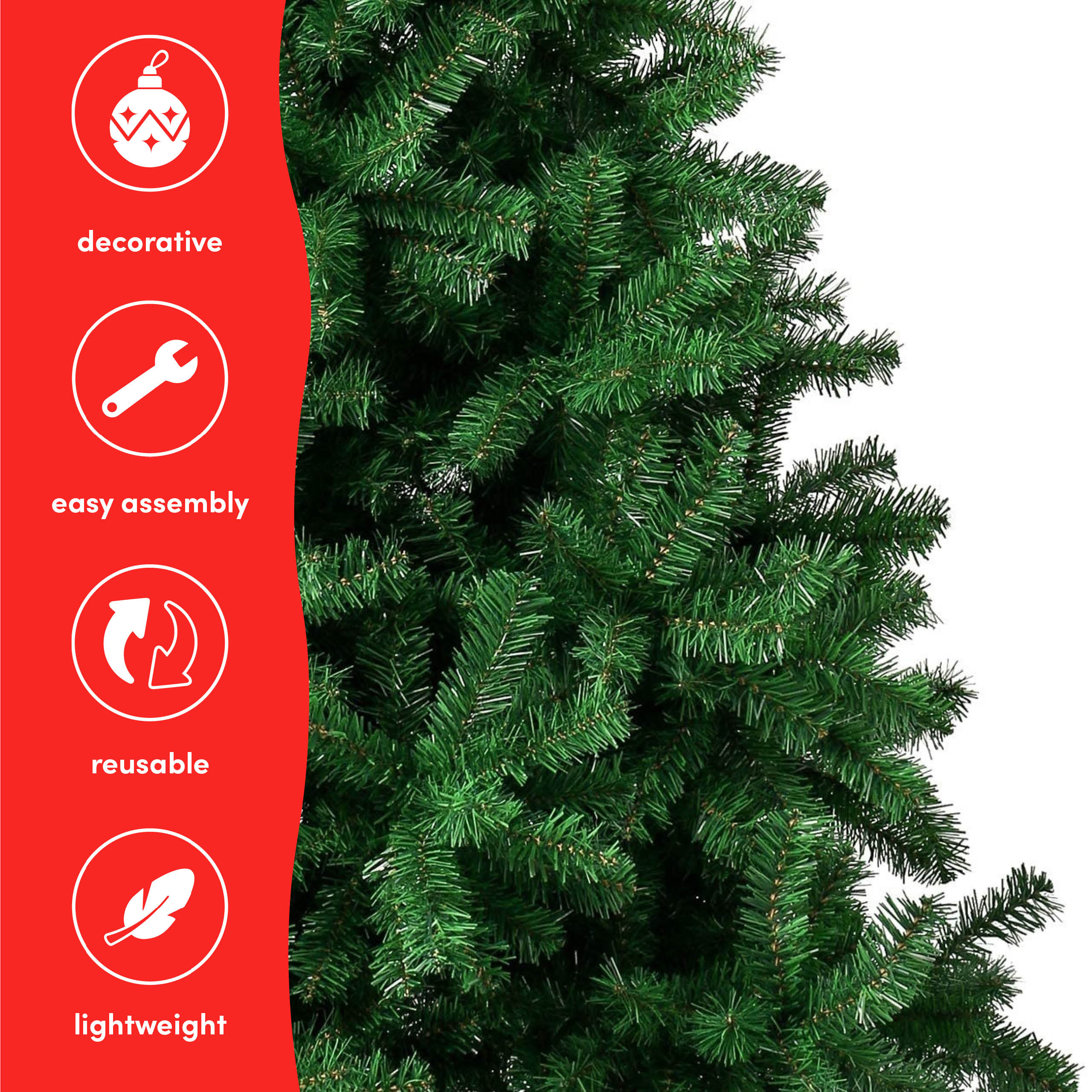 6FT Premium Artificial Christmas Tree with Metal Stand