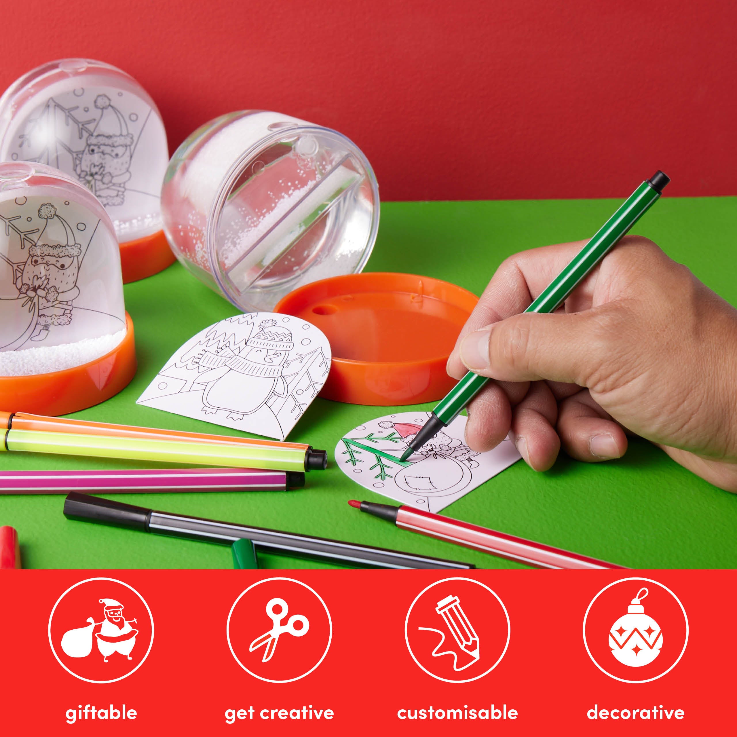 Colour-In Snow Globe Set