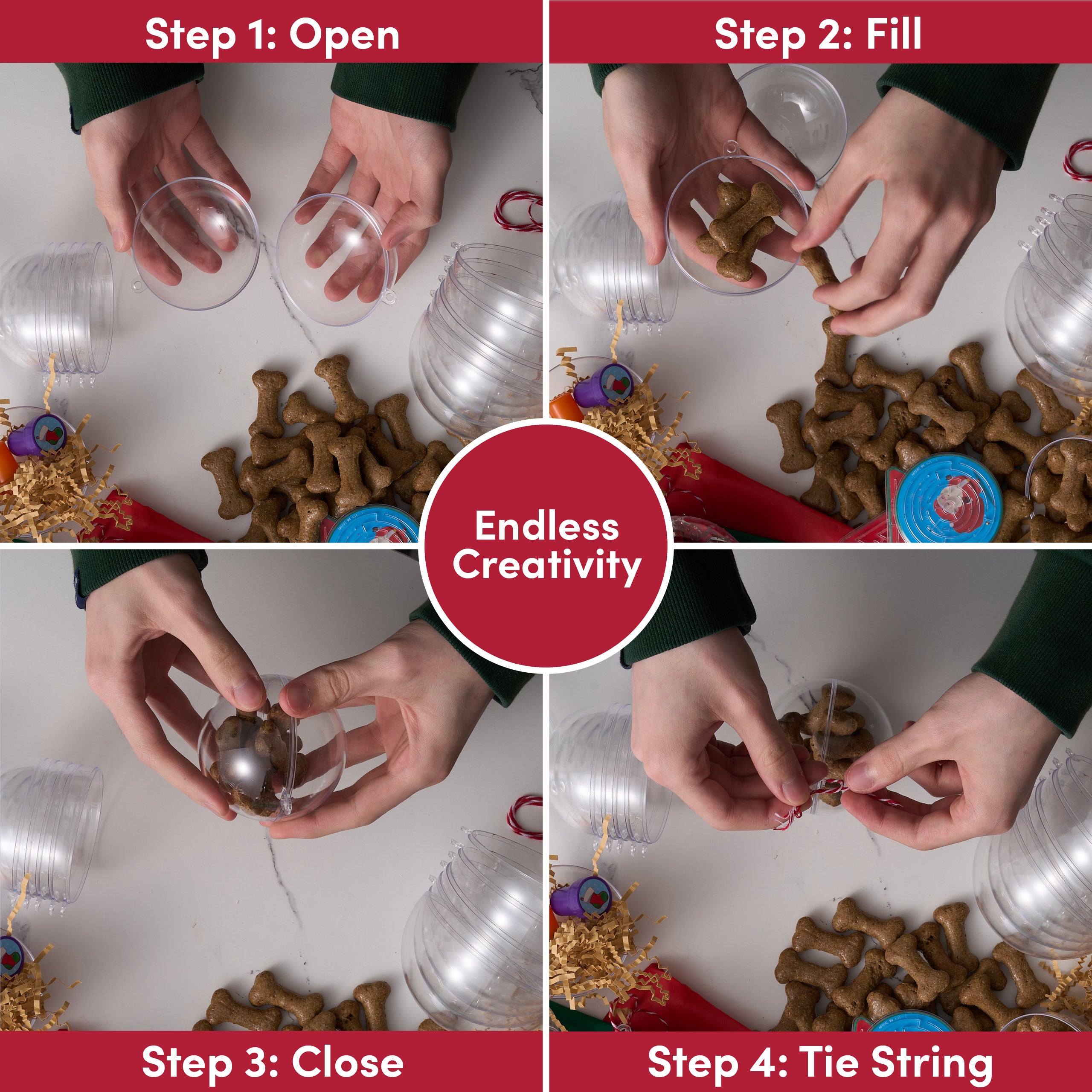 Fillable Bauble Clear Fillable Christmas Baubles (Medium)