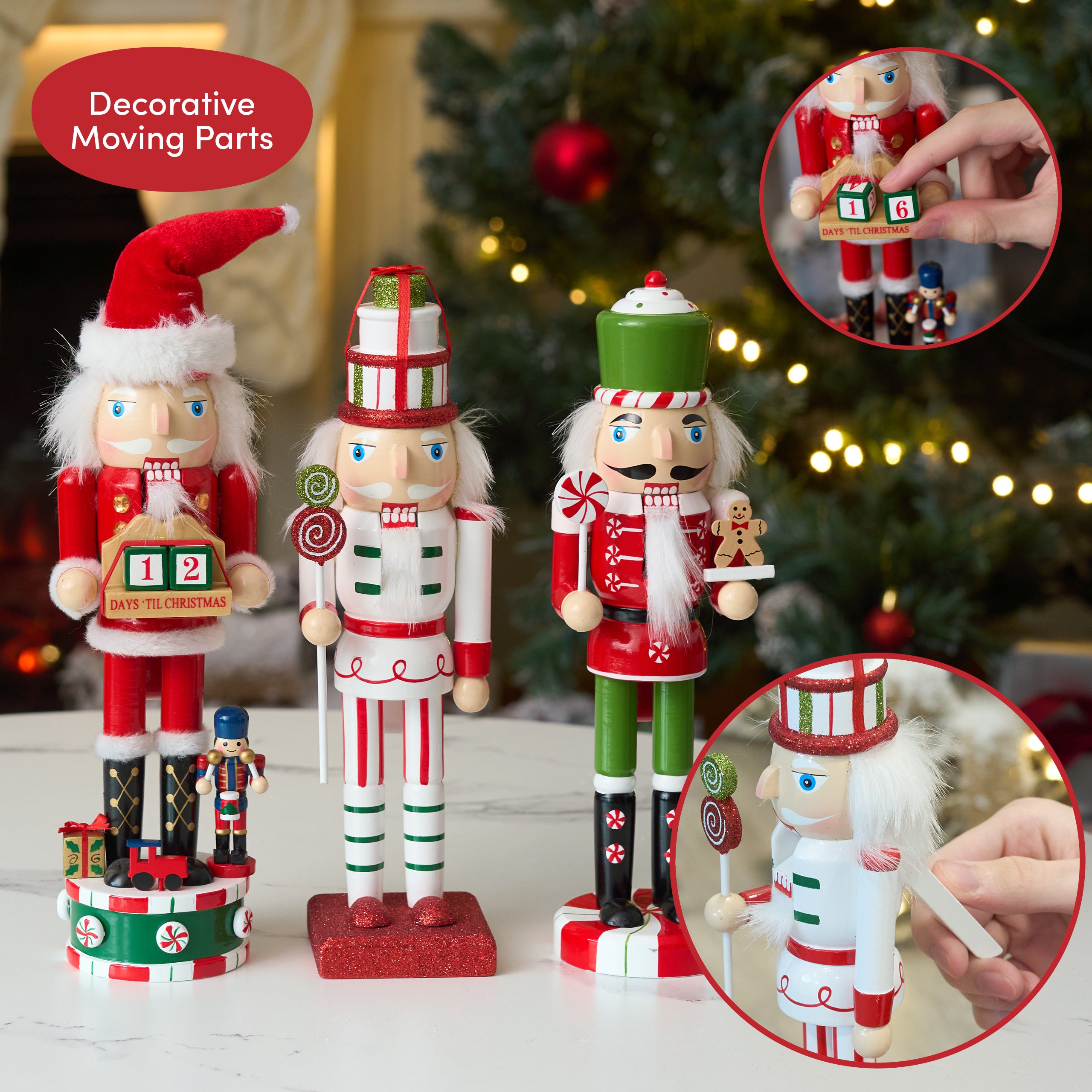 Assorted Traditional Christmas Wooden Nutcracker Soldiers (25cm)