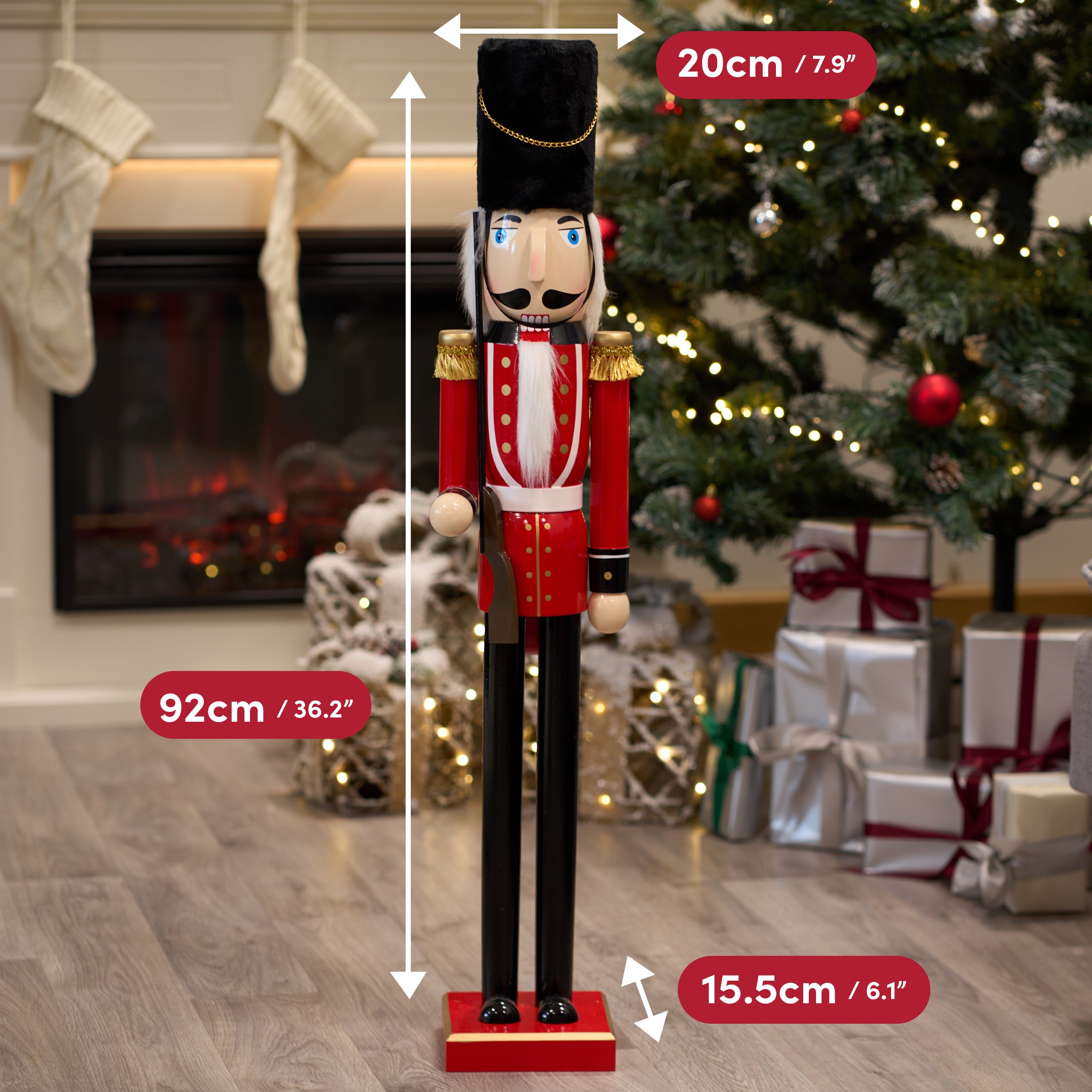 Extra Large Traditional Wooden Christmas Nutcracker Kings Guard (90cm)