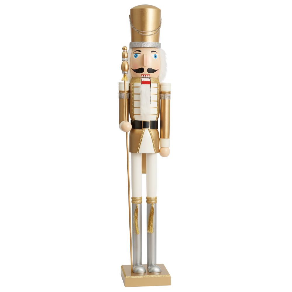 50cm Large Traditional Wooden Christmas Nutcracker Decoration – Holiday Display