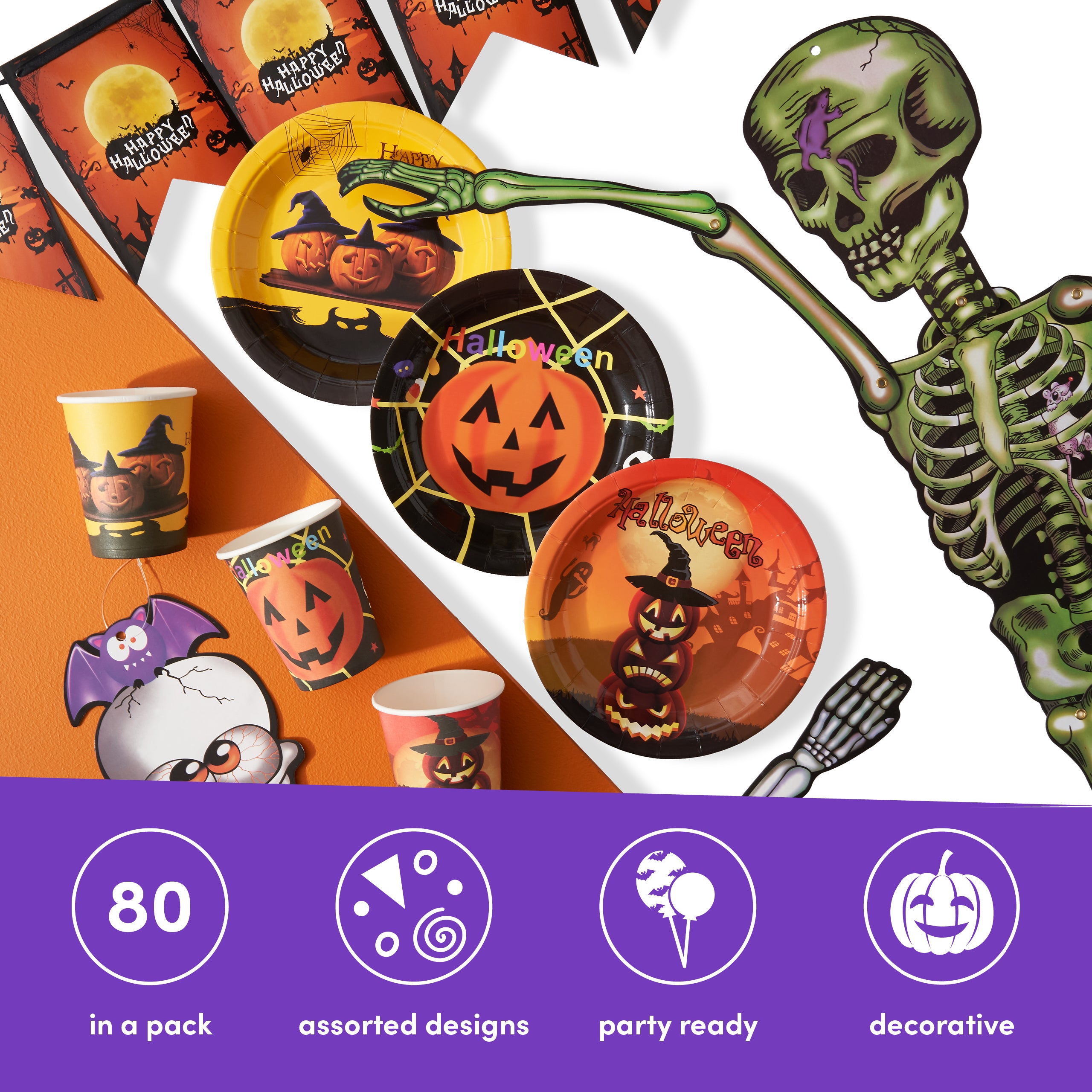 80pcs Halloween Party Decorations Pack