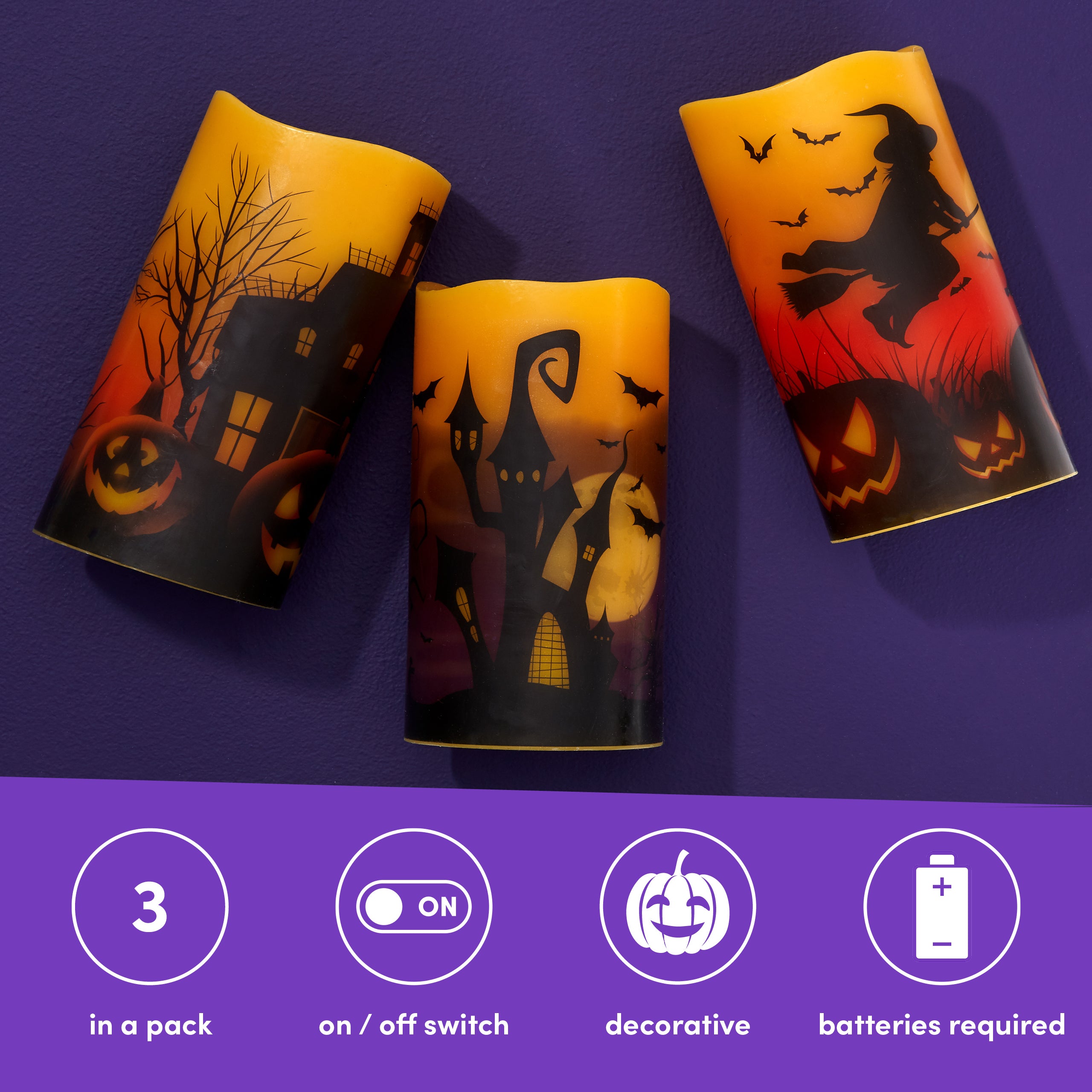 LED Flameless Wax Halloween Candles