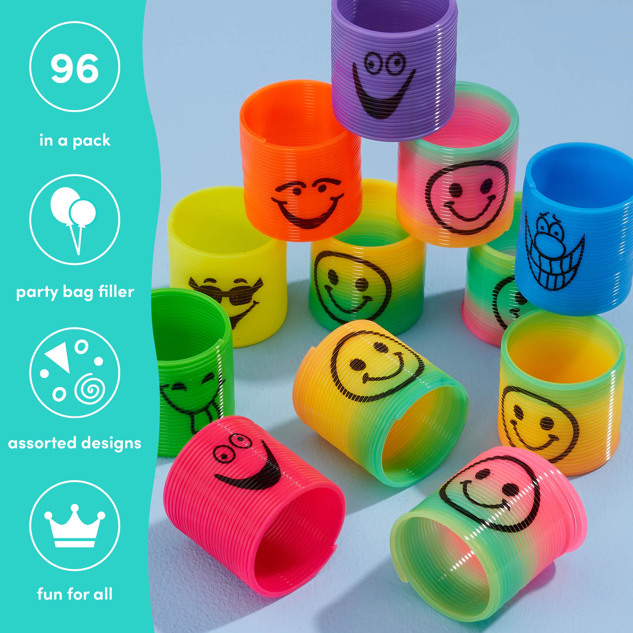 96 Multicoloured Mini Spring Toys