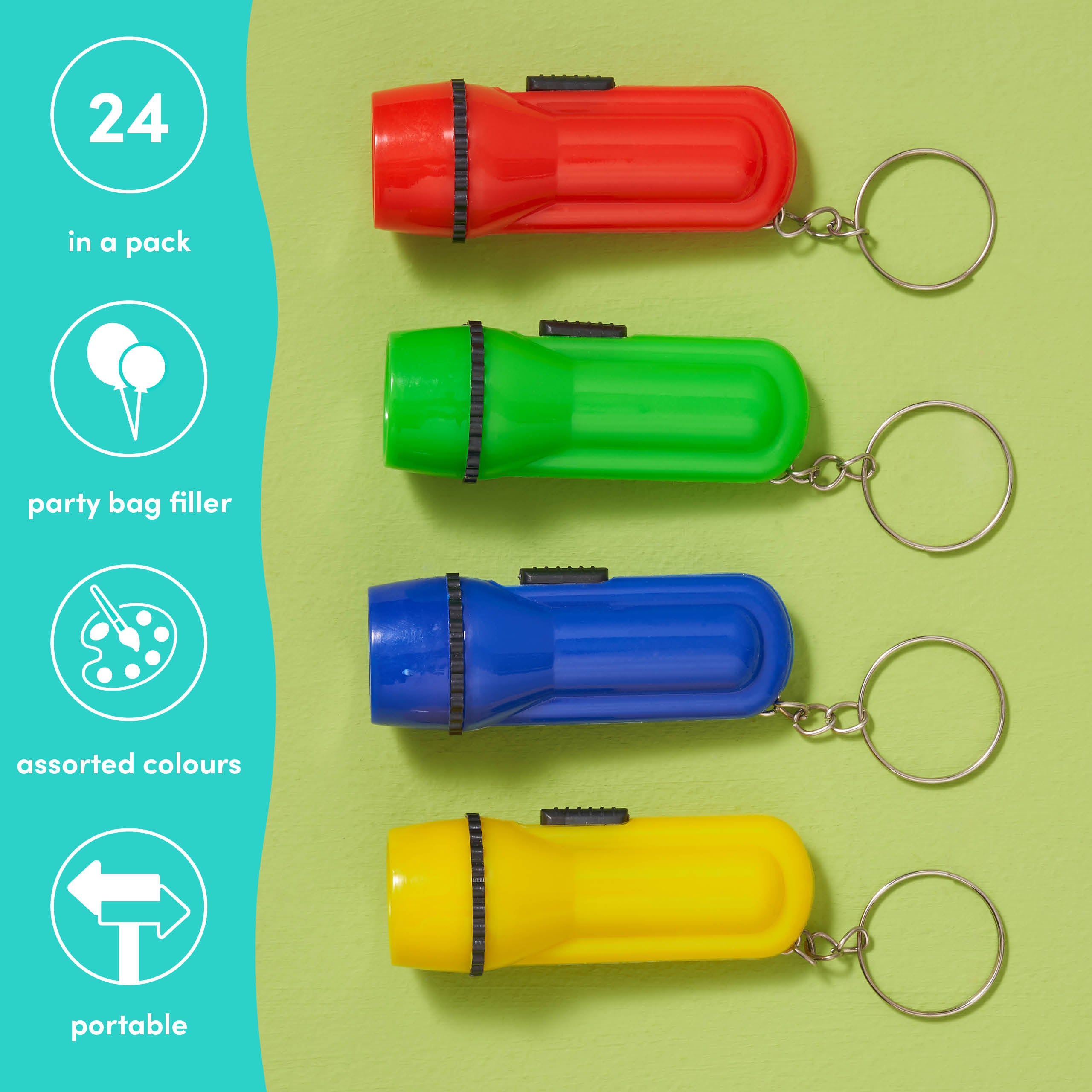 24 Mini Flashlight Keychains