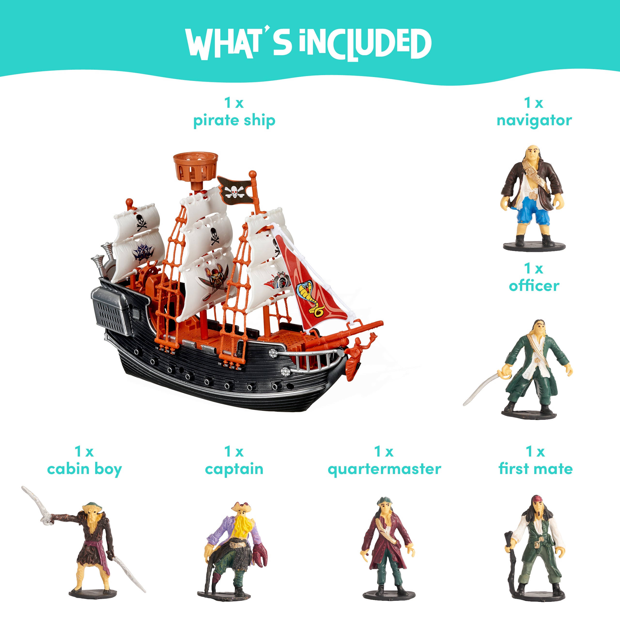 Pirate Ship Set with Pirate Figures