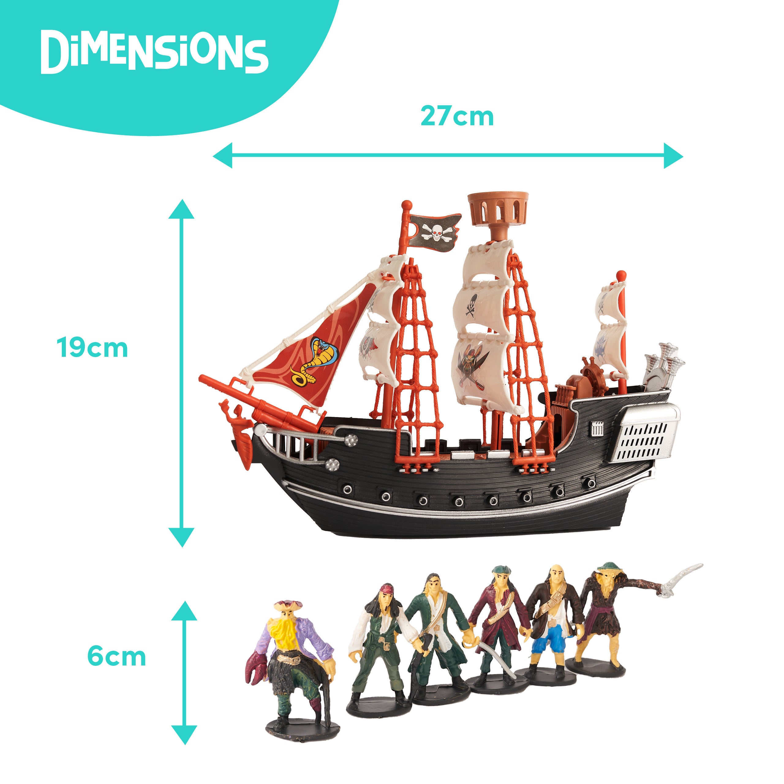 Pirate Ship Set with Pirate Figures