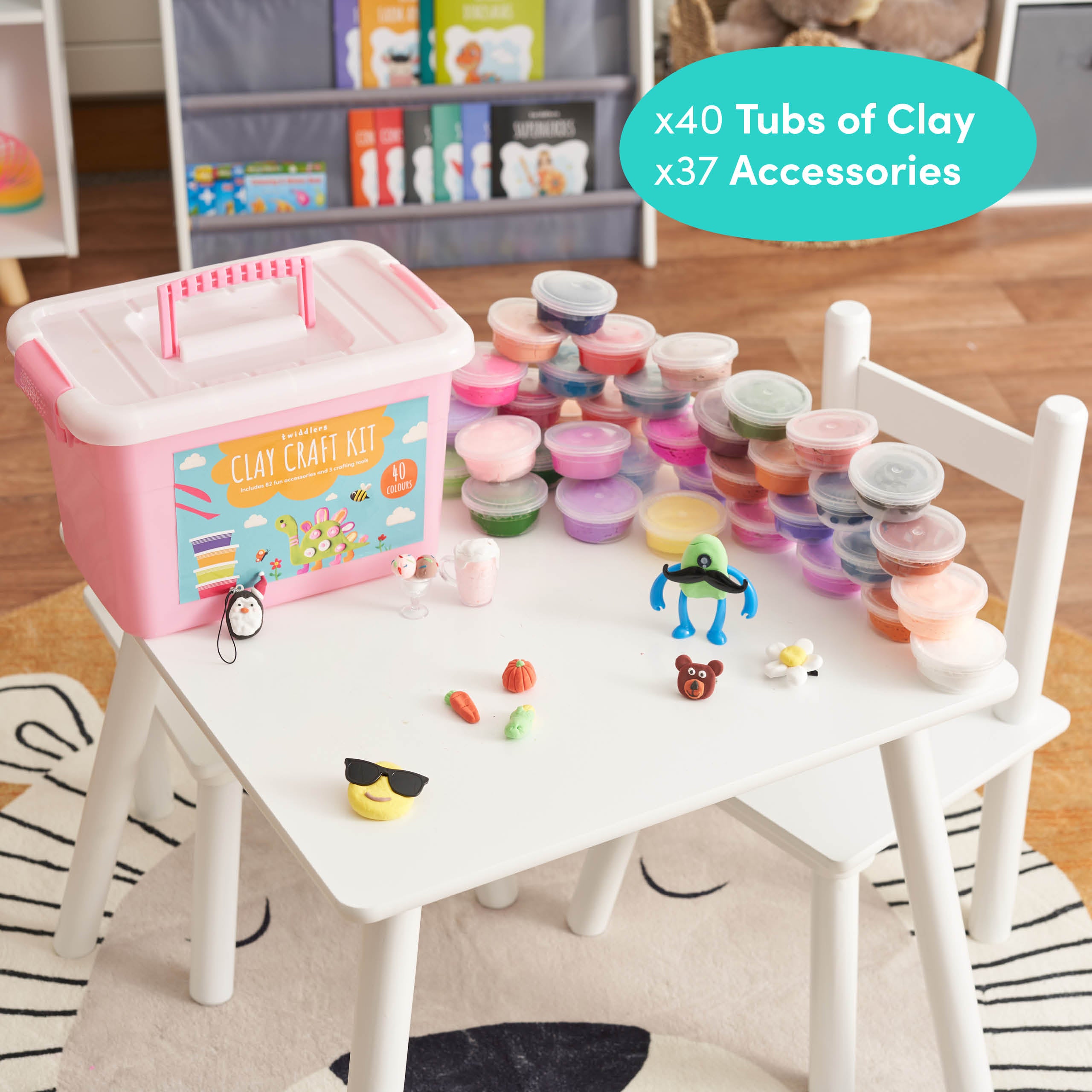 Clay Craft Kit with 40 Tubs of Clay