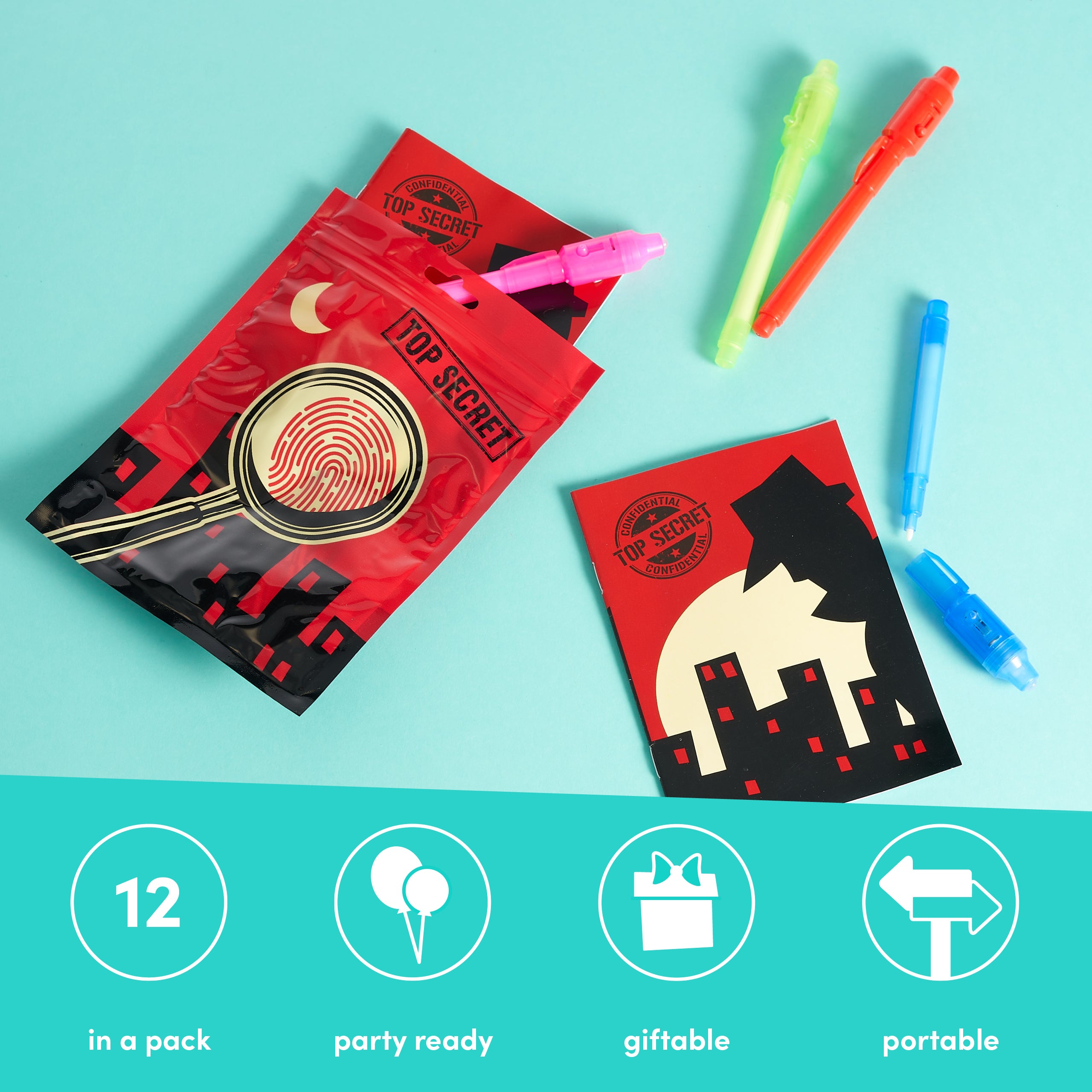 Invisible Ink Note Pads with UV Pen Lamps