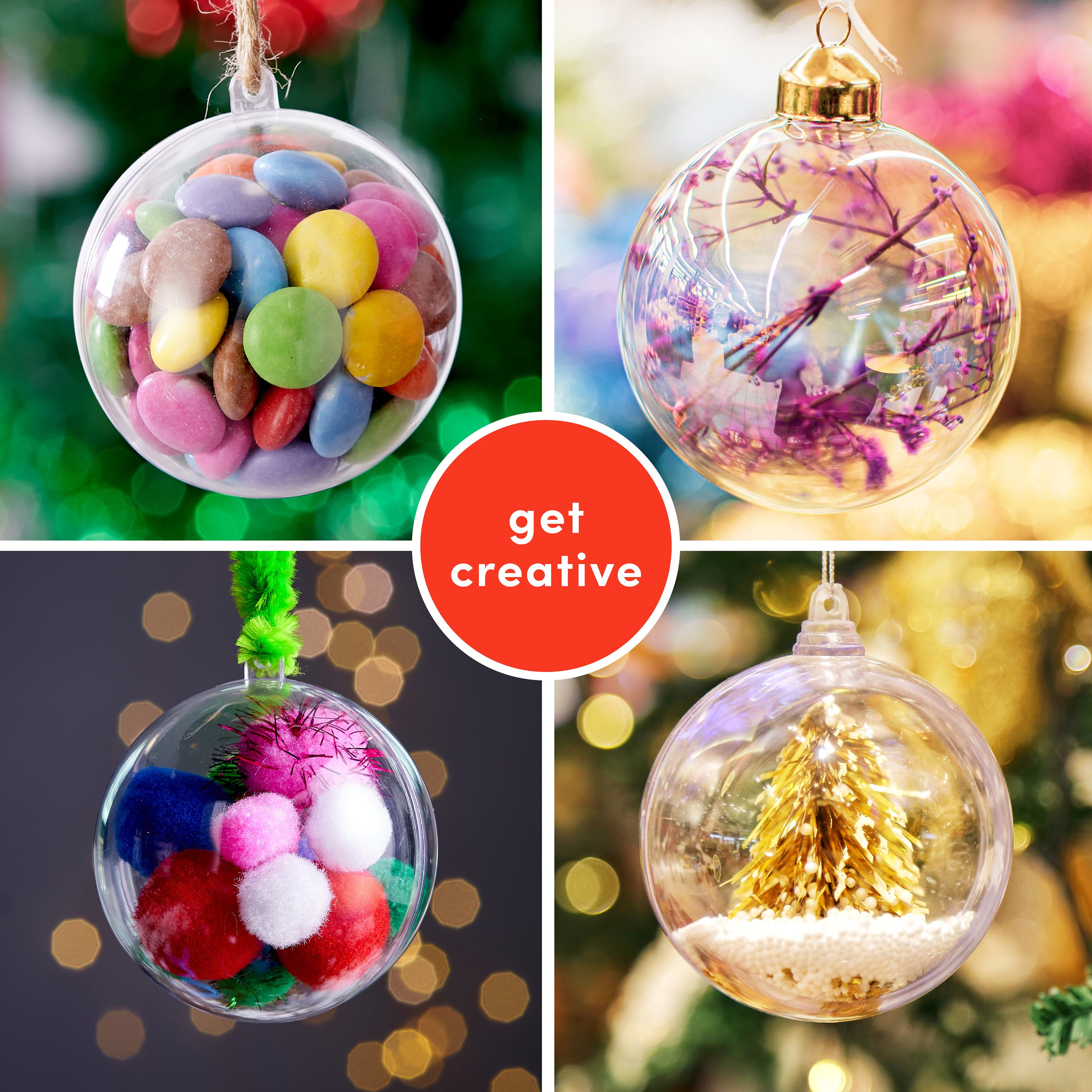 Bauble Raffle Clear Fillable Christmas Baubles (Small)