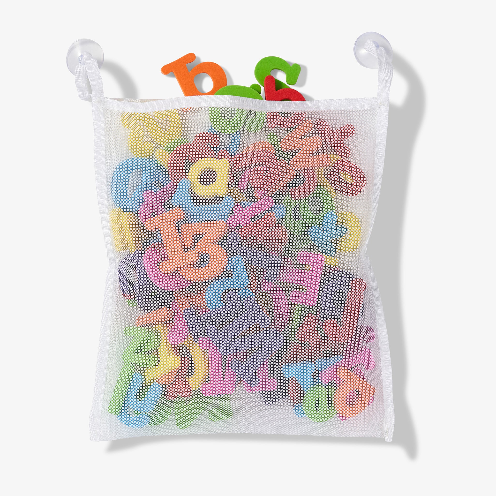 THE TWIDDLERS - 100 PCS Bath Foam Letters with Mesh Bag