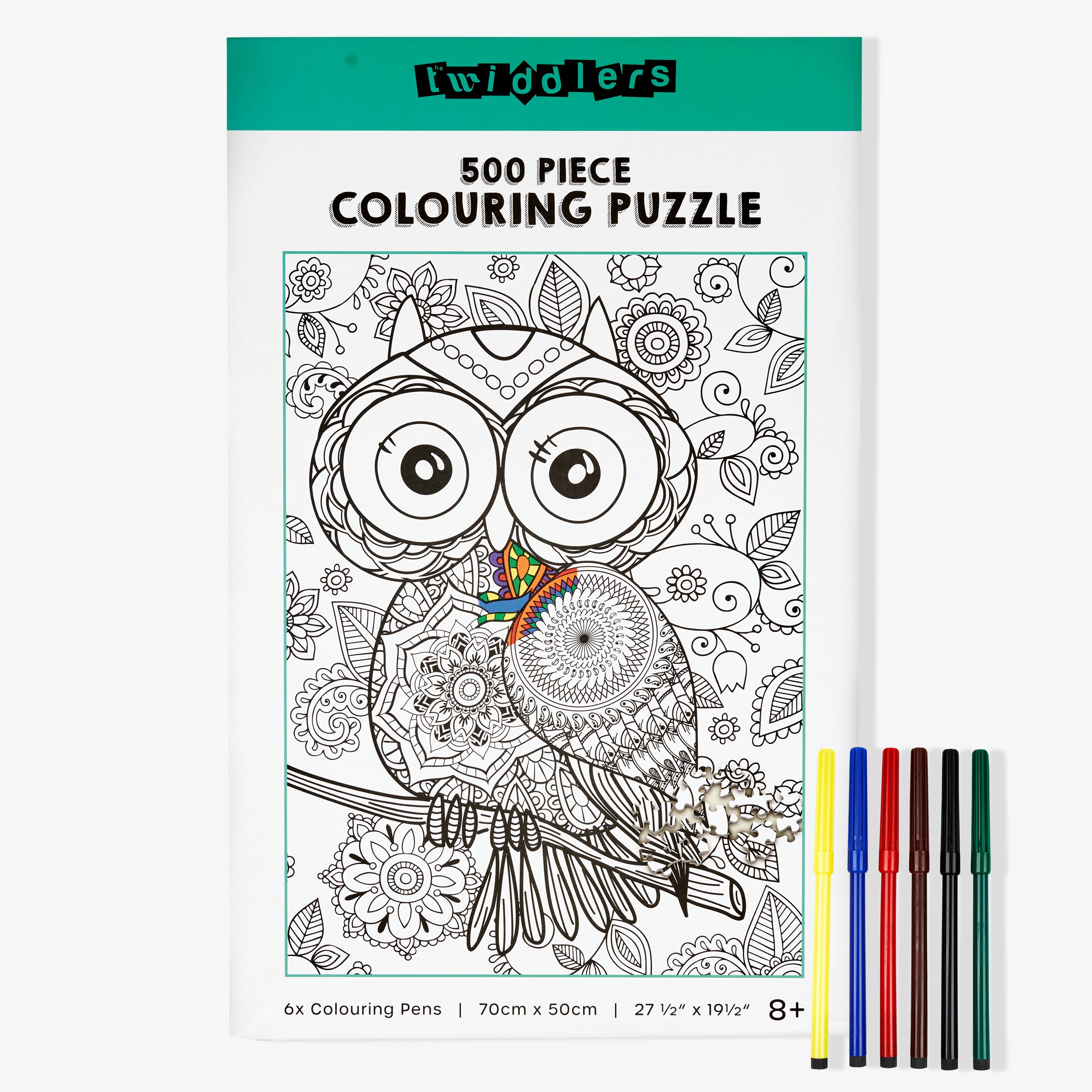 500pcs Colour-in Owl Puzzle with 6 Pens