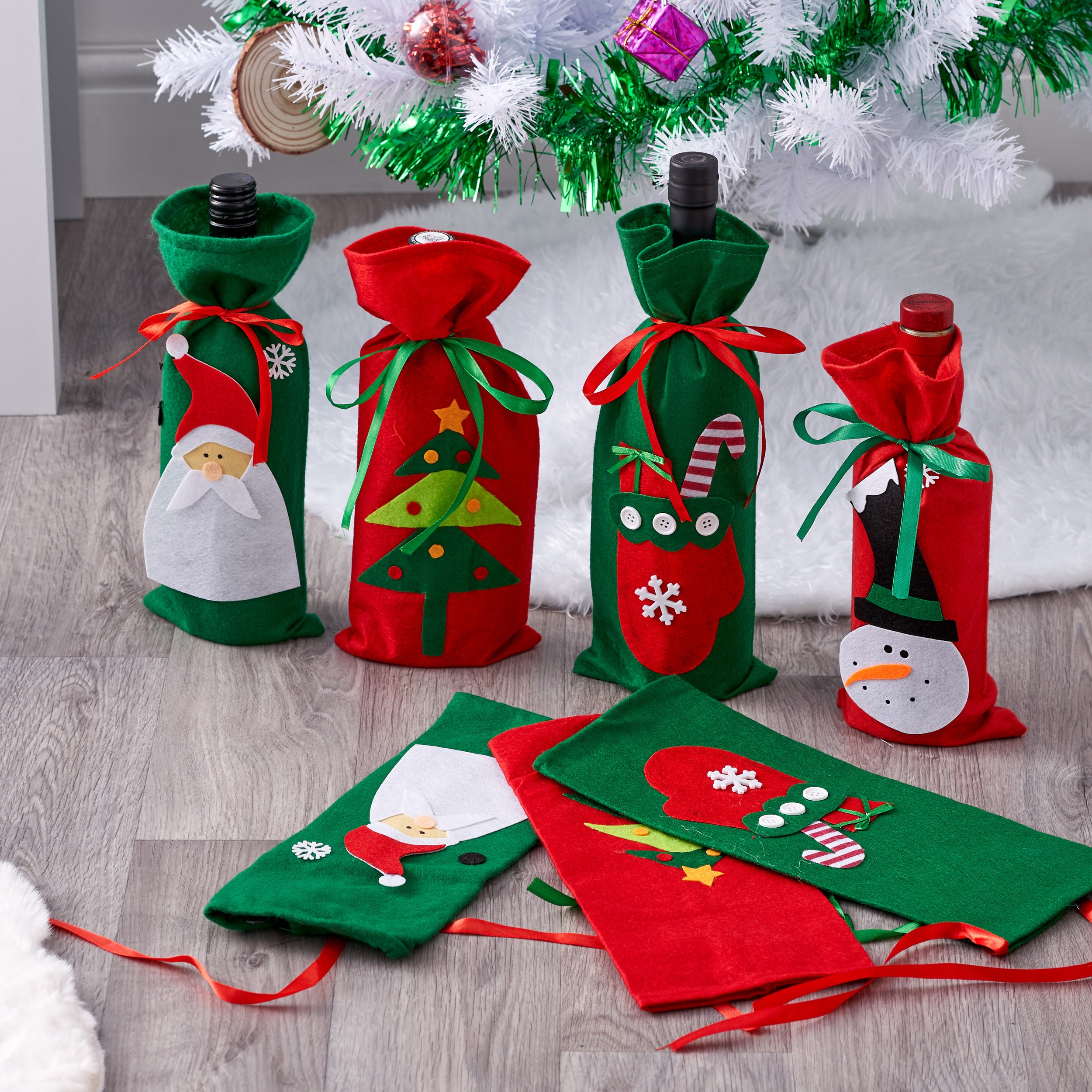 Christmas Wine Bottle Gift Covers