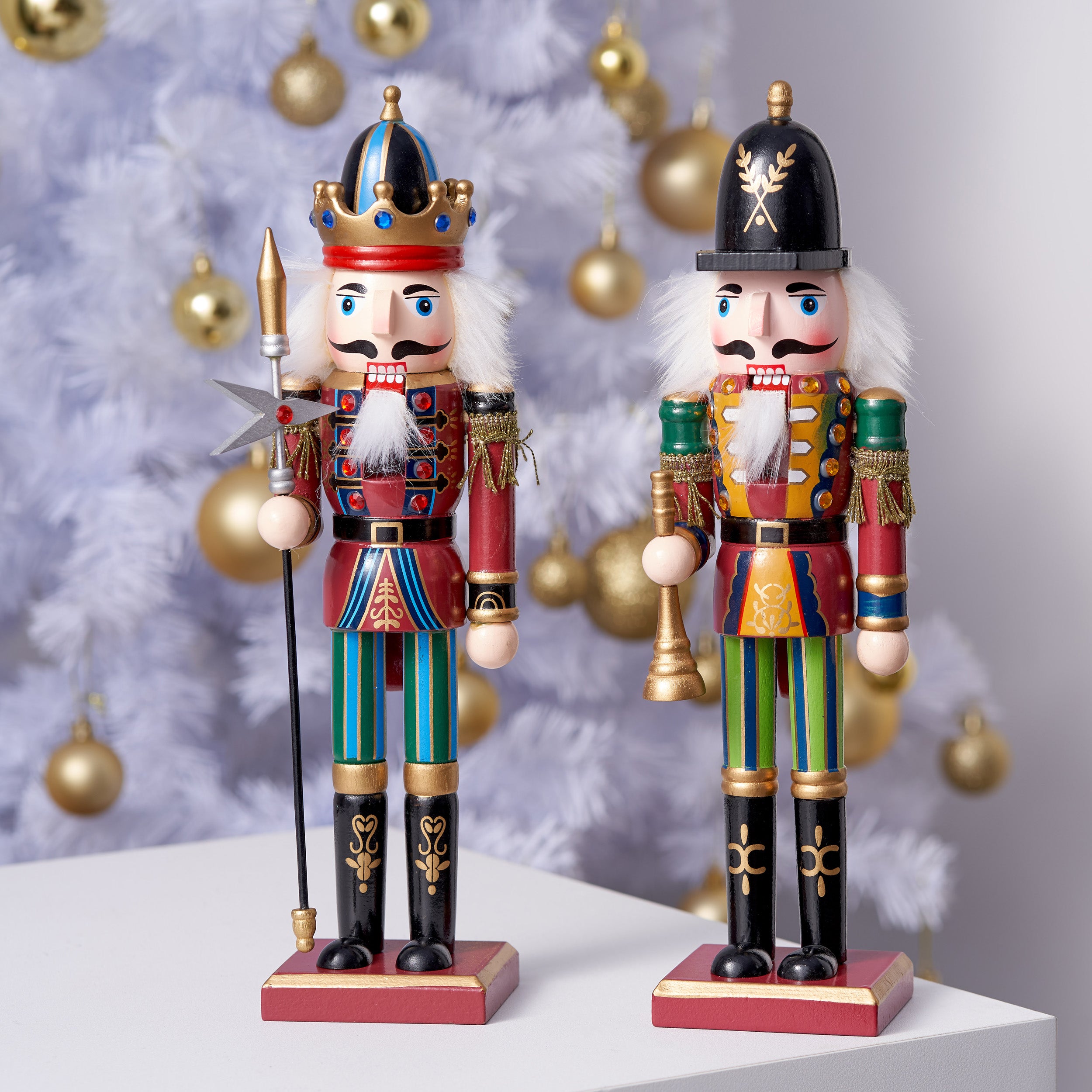 2 Nutcracker Soldier Ornaments