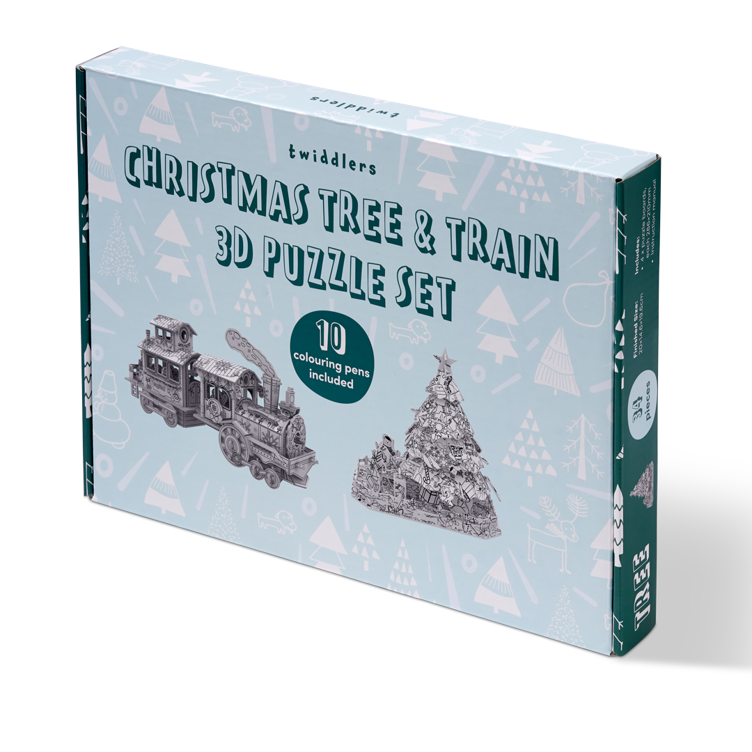 Christmas Tree & Train 3D Puzzle Set