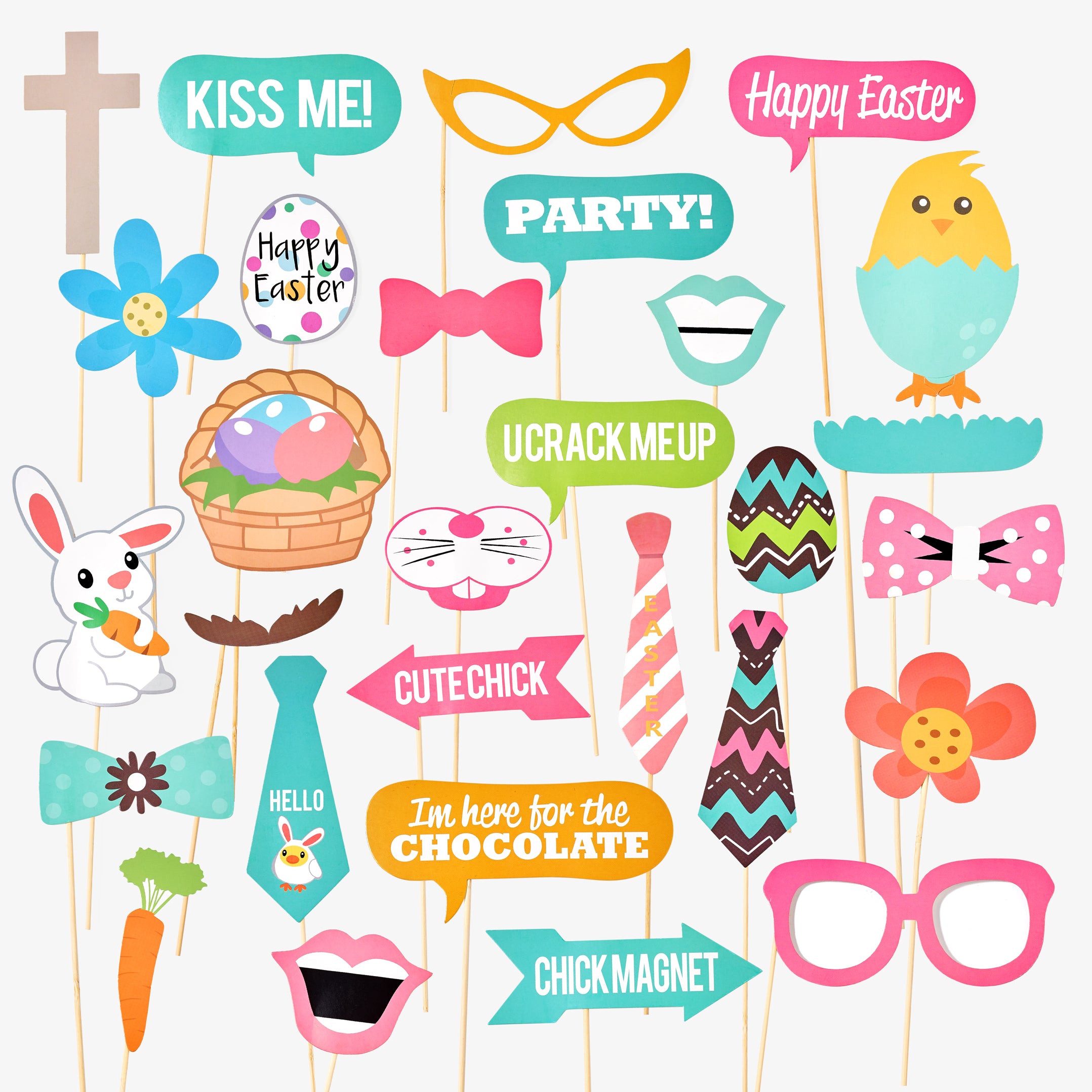 60 Easter Themed Photo Booth Props