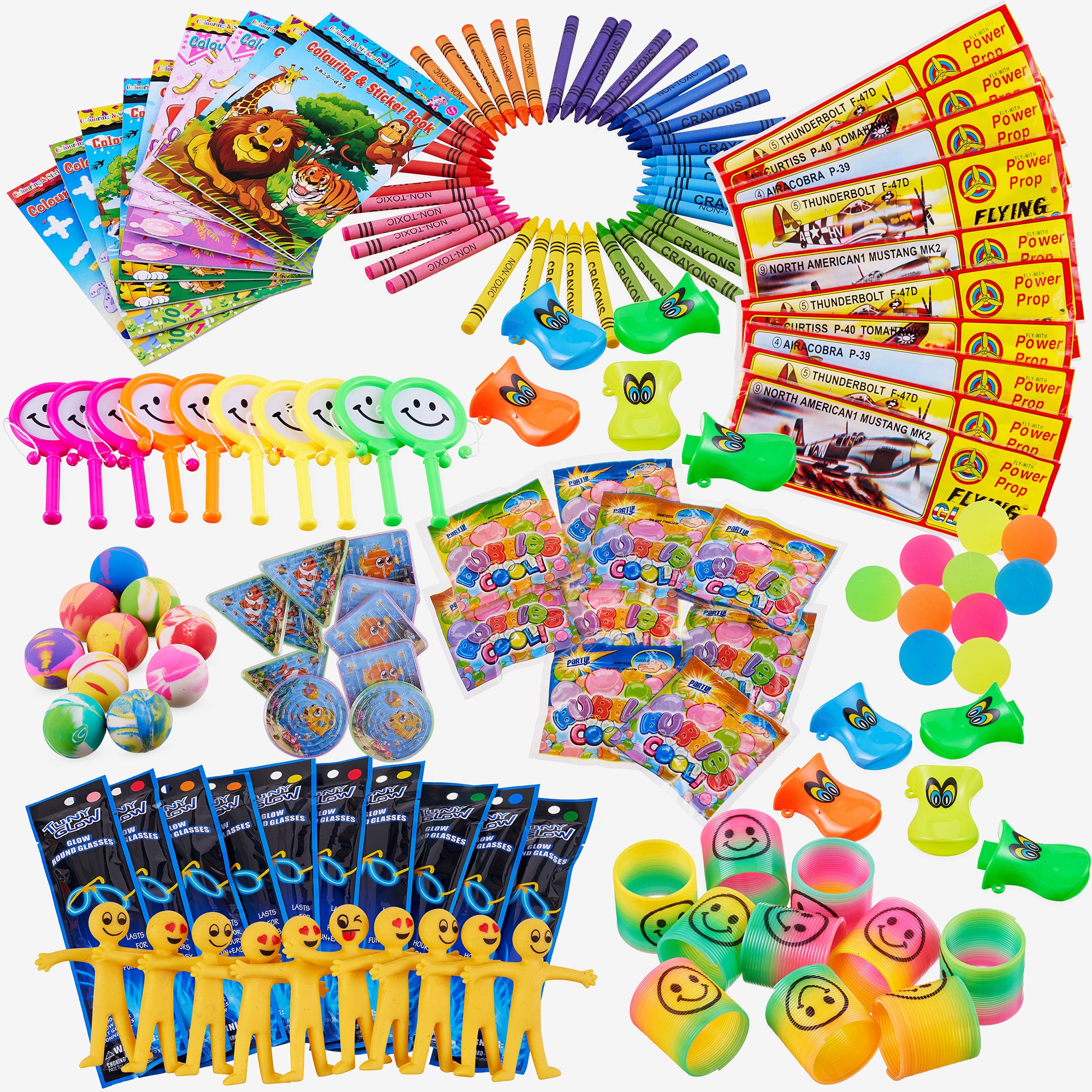 THE TWIDDLERS - 100 Lucky Dip Box Party Favours for Kids, Pass The Parcel,  Assorted Pinata & Party Bag Fillers, Classroom Game Prizes with Gifts for